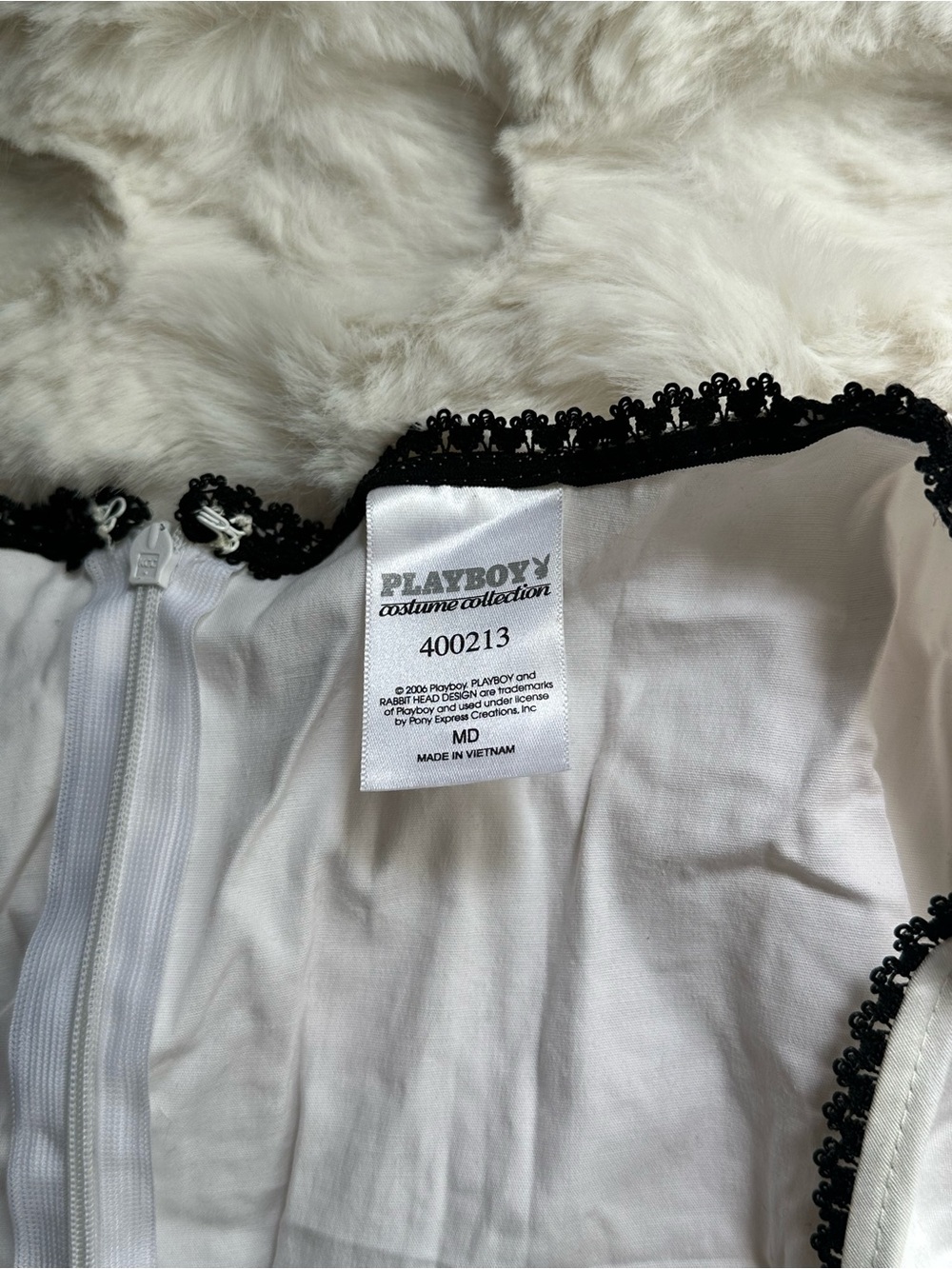 Rare PLAYBOY Costume- Vintage Y2K White Button Front Dress with Pink Plaid - Picture 4 of 4